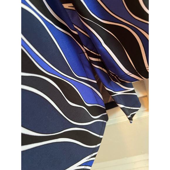 Vintage Michael Michael Kors loose fit tunic w silver hardware trim M black/blue - Picture 3 of 4